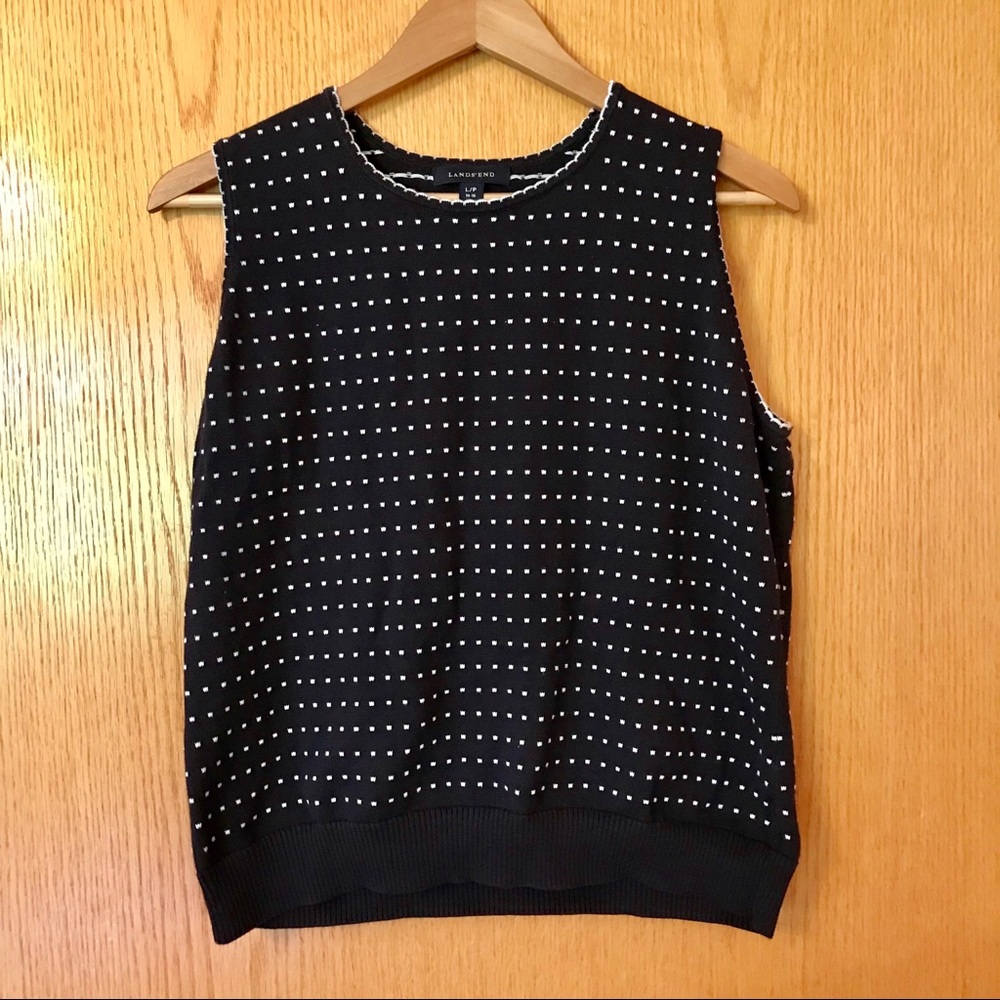 Lands’ End Navy sleeveless sweater tank L